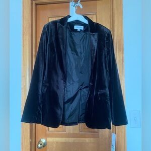 Calvin Klein Women's Elegant Black Velvet Blazer